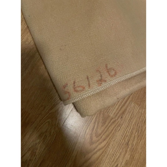 Vintage Heavy Wool Blanket Beige 80" x 93" - Picture 7 of 7
